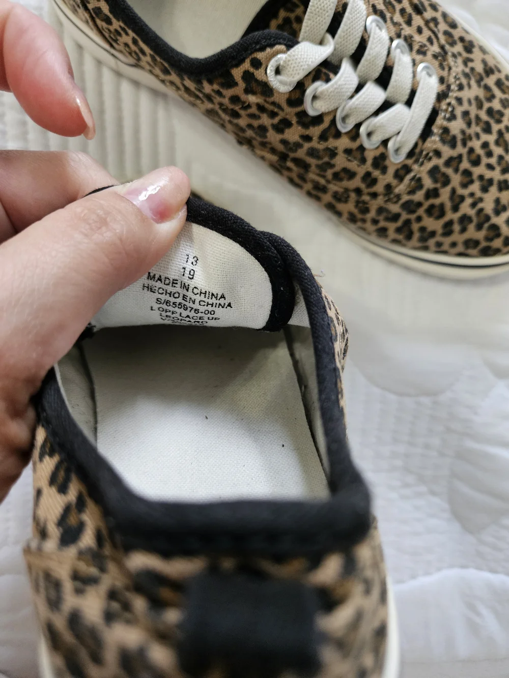Old Navy Leopard Print Kids Sneakers in Tan and Black